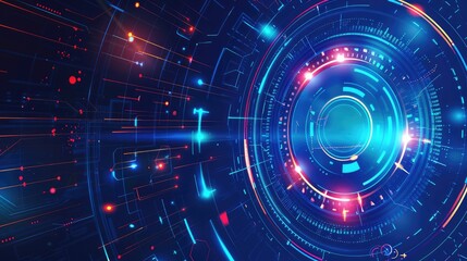 Futuristic circle vector HUD interface screen design, abstract style on blue background. Abstract vector background Innovative concepts in communication design