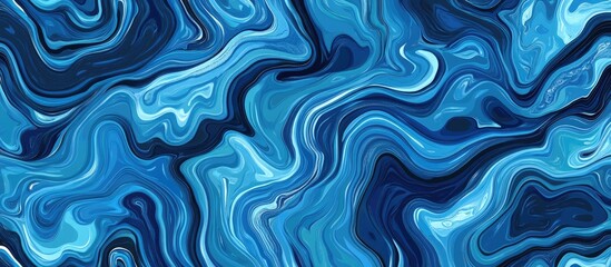 Abstract blue wavy background featuring fluid shapes in various shades of blue with a smooth gradient ideal for creative design projects.