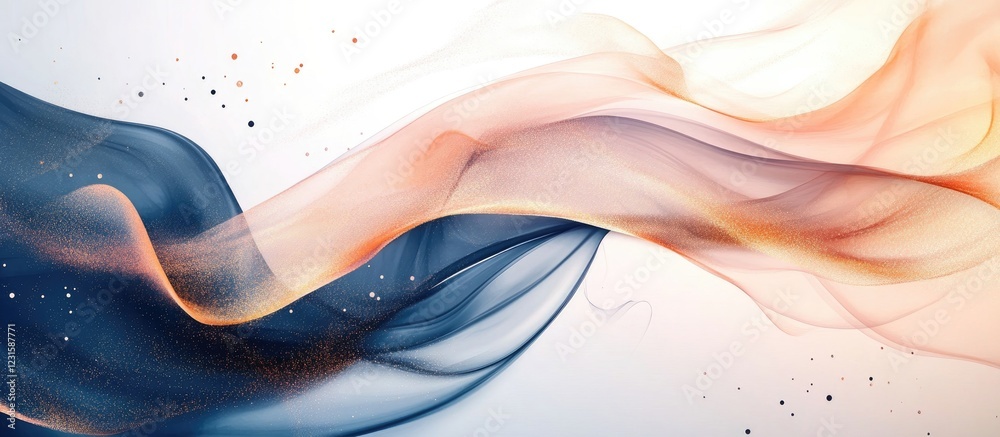 Leinwandbilder elegant abstract ink background featuring flowing rose gold and navy blue swirls with soft gradients