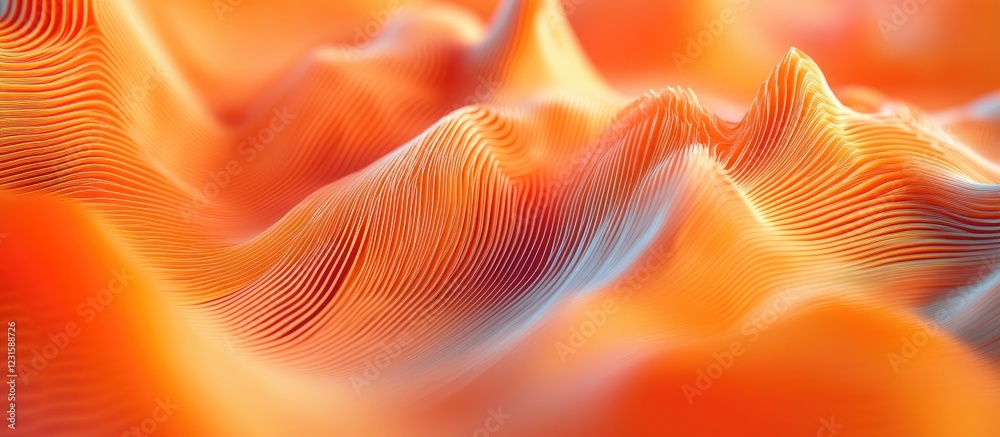 Fototapete vibrant undulating orange and subtle blue lines create a dynamic textured background ideal for styli