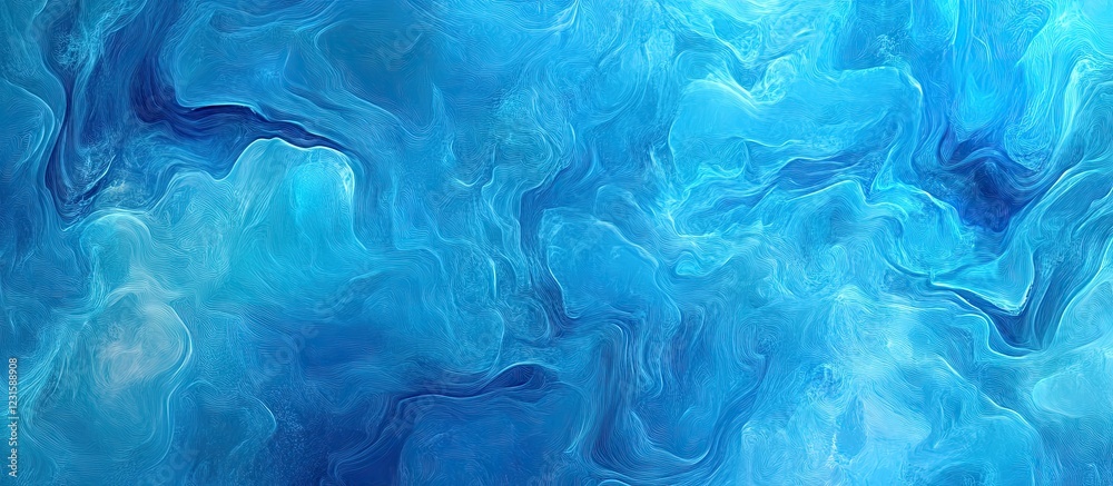 Fototapete abstract 3d rendering showcasing a fluid texture in rich blue shades with smooth gradients and soft 