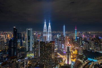 view of the city's vibrant energy, captured in the glow of countless lights.