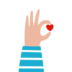 Obraz premium Hand giving heart. Valentine's day card.