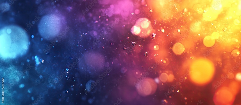 Poster vibrant holographic background blending deep blue and fiery orange bokeh for creative exploration in