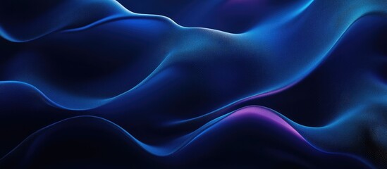 Obraz premium Abstract waves of deep blue and purple gradients flow smoothly across the image, creating a serene and dynamic visual texture.