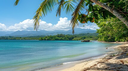 Samana peninsula concept, view of Playa (beach) Rincon