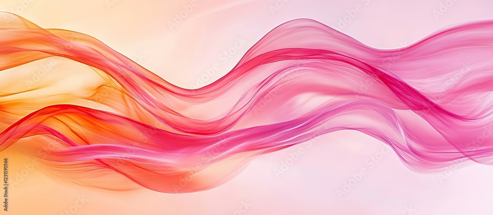 Leinwandbilder dynamic abstract pink wave gracefully flows horizontally across a vibrant gradient of orange and red