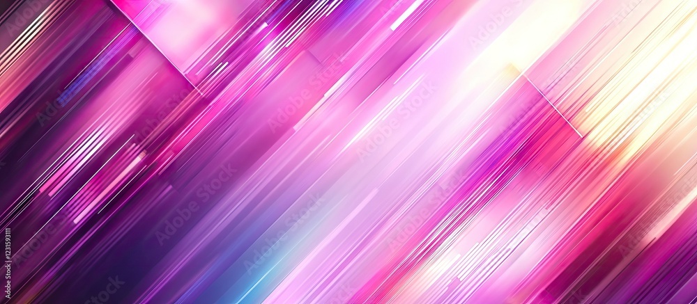Fototapete Dynamic abstract background with fluid gradient lines in vibrant violet, pink and purple colors, creating a modern technological feel.