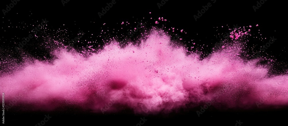 Leinwandbilder dynamic pink powder bursts against a black background creating an eye-catching abstract visual with 