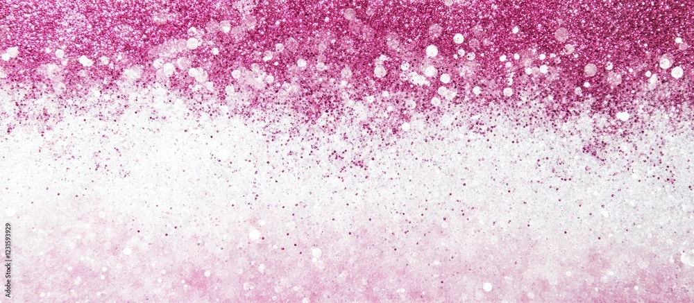 Leinwandbilder Elegant white and pink glitter gradient background with sparkling bokeh effects creating a refined aesthetic ideal for design projects.