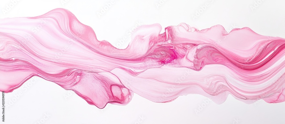 Leinwandbilder soft pink and white abstract waves flowing horizontally across a light background with smooth gradie