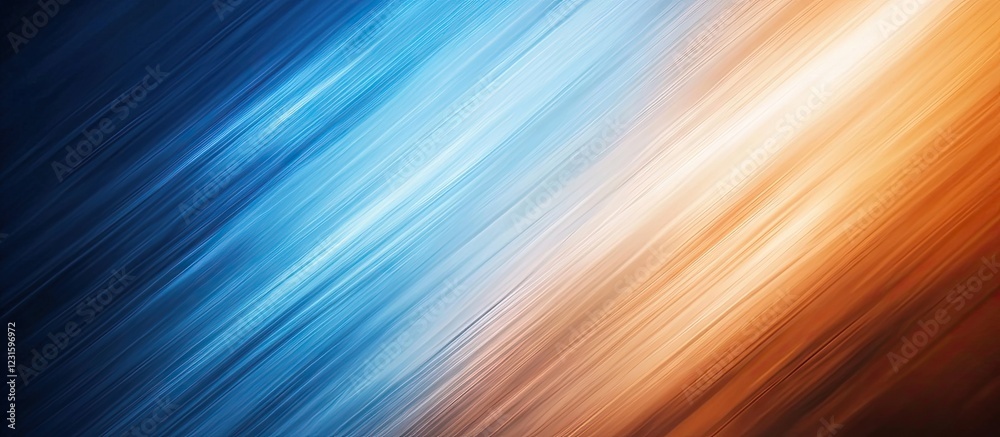 Poster Dynamic abstract background featuring vibrant blue and orange diagonal streaks blending smoothly creating a sense of movement and energy.