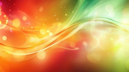 Abstract Colorful Waves with Bokeh Lights: A Vibrant Digital Art Piece