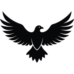 Flying eagle symbol vector icon.