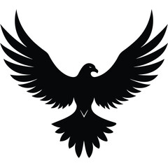 Fototapeta premium Flying eagle symbol vector icon.
