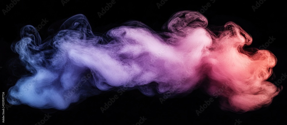 Leinwandbilder vibrant pink and purple smoke swirls dynamically against a black background, creating a captivating 
