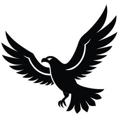 Flying eagle symbol vector icon.