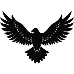 Obraz premium Flying eagle symbol vector icon.
