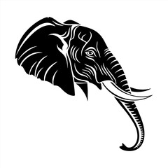 Elephant silhouette vector design