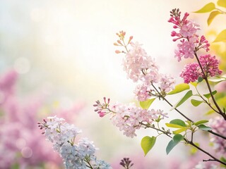 Fototapeta premium Pastel Botanical Dreamy Backgrounds, Soft Colors, High Detail