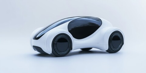 A modern, futuristic concept car showcasing advanced design and technology, set against a minimalist backdrop.