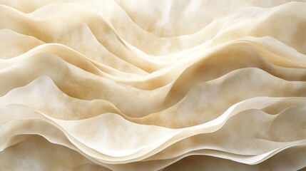 Obraz premium Creamy beige fabric waves, textured background, design element
