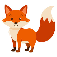 Obraz premium Cute cartoon fox isolated on a white background. Vector illustration.