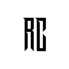 RC monogram logo design letter text name symbol monochrome logotype alphabet character simple logo