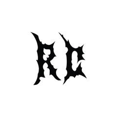 RC monogram logo design letter text name symbol monochrome logotype alphabet character simple logo