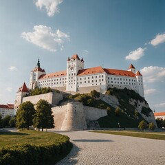 Obraz premium Bratislava Castle on a white background.