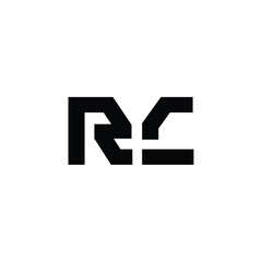 RC monogram logo design letter text name symbol monochrome logotype alphabet character simple logo