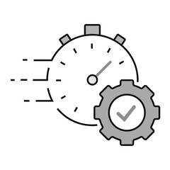 Speed Optimization with Gear Icon. Efficiency Improvement, Fast Operations, and Business Performance Illustration.