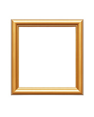 Gold frame designed to enhance any display of art or photos, isolated on a transparent background, png, alpha
