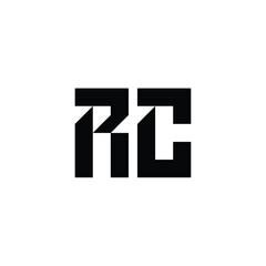 Fototapeta premium RC monogram logo design letter text name symbol monochrome logotype alphabet character simple logo