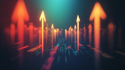 Upward Trend:  A Visual Representation of Growth and Progress in the Digital World