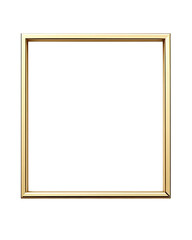 Empty gold frame designed for displaying various types of art, isolated on a transparent background, png, alpha