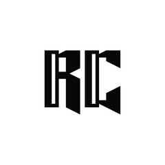 Fototapeta premium RC monogram logo design letter text name symbol monochrome logotype alphabet character simple logo