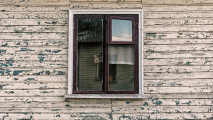 abandoned destroyed houses in the city during the war in Russia Kursk region