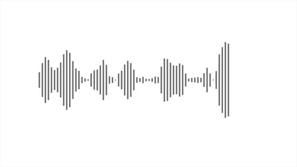 White audio waveform spectrum illustration. Sound wave audio spectrum. Music equalizer, audio waves or sound frequency in lines.