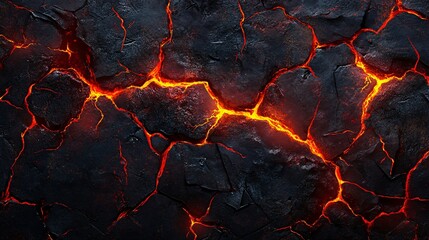 A vector illustration of a volcanic lizard skin texture with deep red and glowing lava-like cracks.