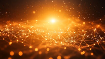 Stunning abstract background featuring golden light and sparkling shapes in a dark space, creating an enchanting and vibrant visual effect for various creative projects.