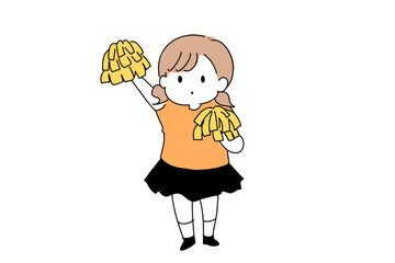 ポンポンを持っている女の子