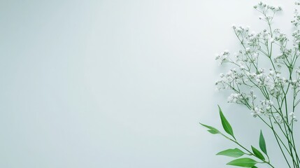 Elegant floral vase arrangement on a tranquil blue backdrop, still life masterpiece