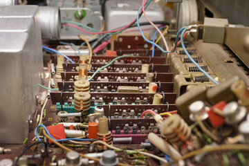 Old electronic device radio receiver inside
