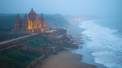 Somnath Temple Dusk Majestic ArabianSea Waves