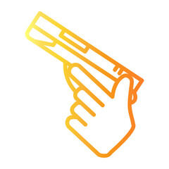 gun Line Gradient Icon