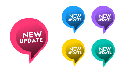 new update banner set of vector stickers in different color options vector design