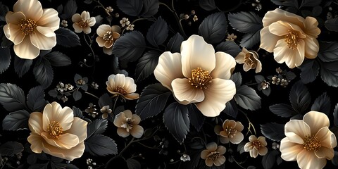 3d seamless flower pattern background