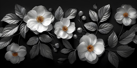 Obraz premium 3d seamless flower pattern background