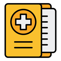 Obraz premium Medical Record filled line icon